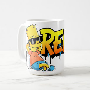 Taza De Café Camiseta gráfica de estilo urbano con graffiti de 