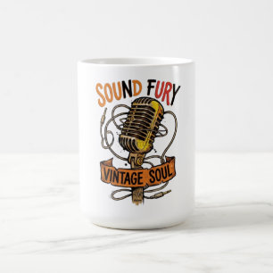 Taza De Café Camiseta gráfica de micrófono vintage Sound Fury p