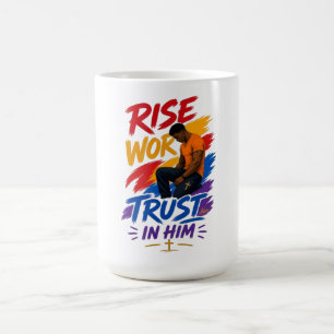 Taza De Café Camiseta gráfica de mujer 'Levántate, trabaja, con