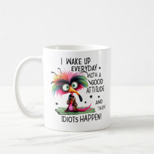 Taza De Café Camiseta Gráfica de Pájaro con Actitud Divertida