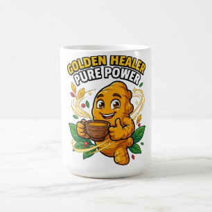 Taza De Café Camiseta gráfica de raíz de cúrcuma de poder puro