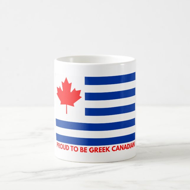 Taza De Café Camiseta griega canadiense (Centro)