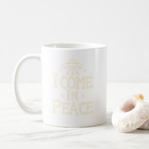 Taza De Café Camiseta I Come In Peace UFO Space Bones