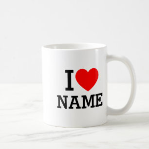Taza De Café Camiseta I Heart Nombre