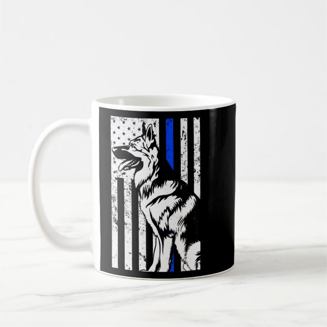 Taza De Café Camiseta K9 del oficial de policía masculino (Izquierda)