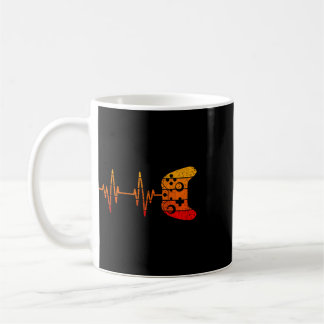 Taza De Café Camiseta Latido de Corazón de Jugador Retro Vintag