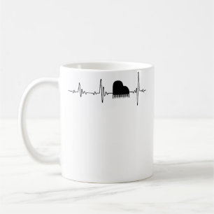 Taza De Café Camiseta Latido de Piano Acústico - Músico de Pian