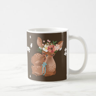 Taza De Café Camiseta linda de mamá Deer With Her Baby