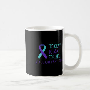 Taza De Café Camiseta Línea de Prevención del Suicidio 988 988 
