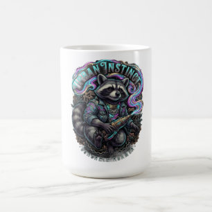 Taza De Café Camiseta Manga Larga Mapache Instinto Urbano