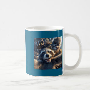 Taza De Café Camiseta Mapache Selfie Bigfoot Bosque Meme