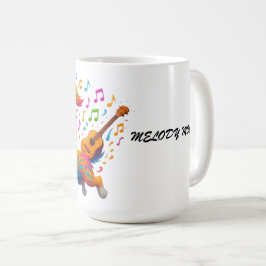 Taza De Café Camiseta "Melody Mutt" - Diseño de perro musical c