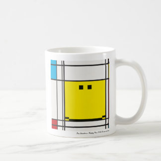 Taza De Café camiseta mondrian cara feliz