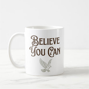 Taza De Café Camiseta Motivacional Águila Cree Que Puedes