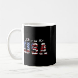 Taza De Café Camiseta Nacido En EE. UU. Bandera De EE. UU. Cump