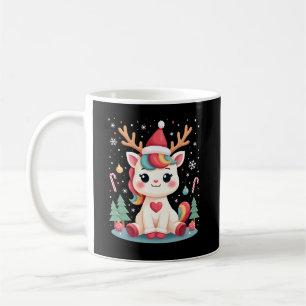 Taza De Café Camiseta Navideña Monos Niñas Mujeres Xmas Unicorn