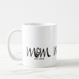 Taza De Café Camiseta Negra con Letra Established para Mamá