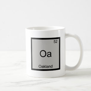 Taza De Café Camiseta Oa - Símbolo del Elemento Químico de Oakl