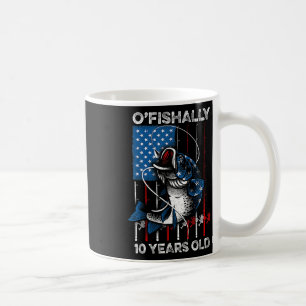 Taza De Café Camiseta Oficialmente 10 Años 10º Cumpleaños Pesca
