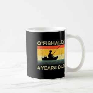 Taza De Café Camiseta Oficialmente 4 Años Cumpleaños Vintage Fi