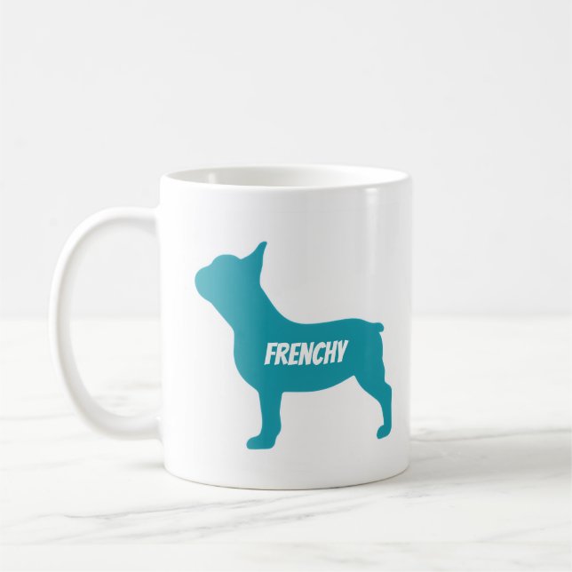 Taza De Café Camiseta Papá Perro Francés (Izquierda)