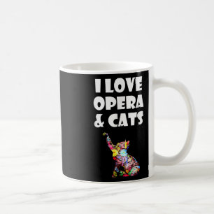 Taza De Café Camiseta para gatos que amo la ópera y el amp; gat