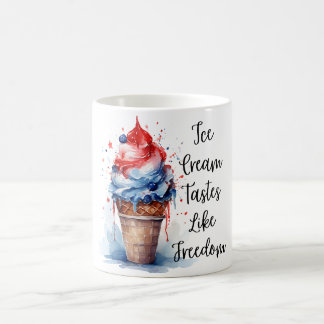 Taza De Café Camiseta Patriótica del Crema de Hielo de Julio
