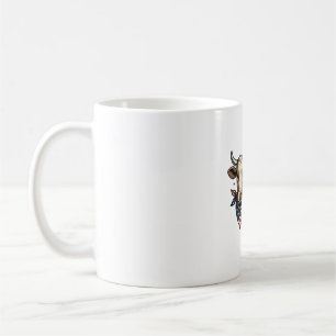 Taza De Café Camiseta Patriótica Vaca Roja Blanca Moo 4 de Juli