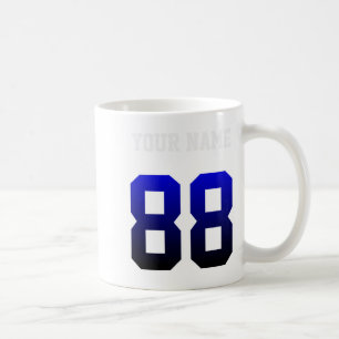 Taza De Café Camiseta personalizada azul número 88