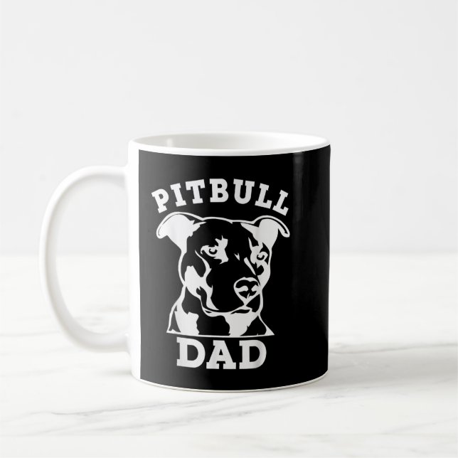 Taza De Café Camiseta Pit Bull Dad (camiseta de pitbull, pitbul (Izquierda)