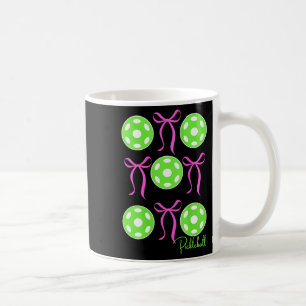 Taza De Café Camiseta preppy rosa de pickleball para mujeres qu