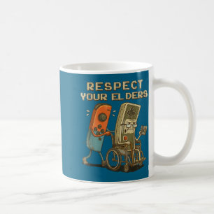 Taza De Café Camiseta Respeta Mayores Juegos Retro Jugador