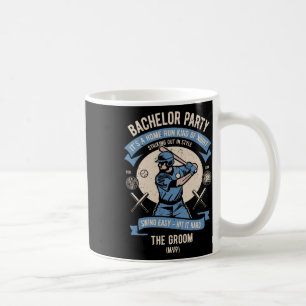 Taza De Café Camiseta Retro de Boda de Hombre de Béisbol 