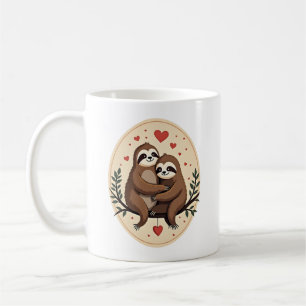 Taza De Café Camiseta Retro de San Valentín de Amor de Perezoso
