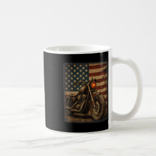 Taza De Café Camiseta Retro Motocicleta Usa Bandera Biker Hombr