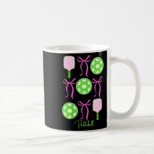 Taza De Café Camiseta rosa preppy de pickleball para mujeres qu