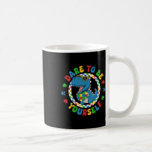 Taza De Café Camiseta Sé Tú Mismo Conciencia Del Autismo Dinosa