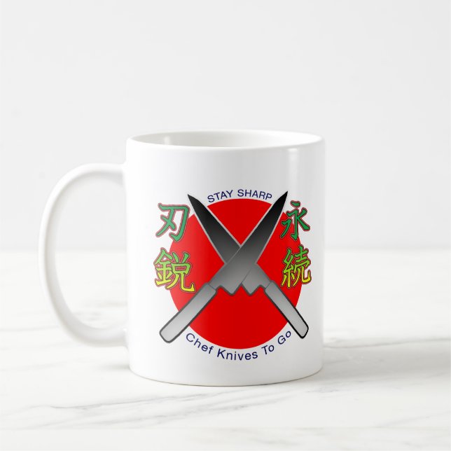 Taza De Café Camiseta Stay Sharp Kanji Ball (Izquierda)