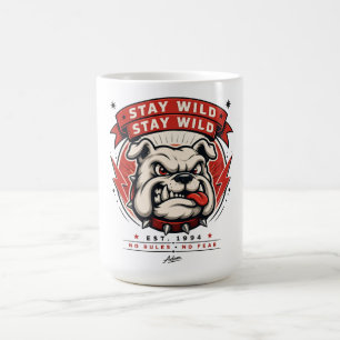 Taza De Café Camiseta Stay Wild Bulldog