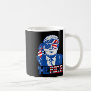 Taza De Café Camiseta Trump Merica Trump Gafas Sol Bandera EEUU