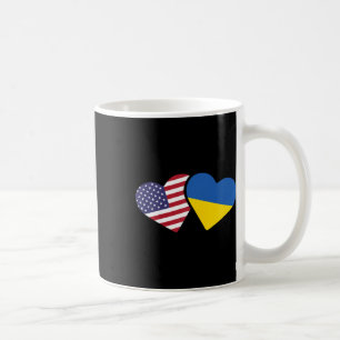 Taza De Café Camiseta Ucrania Bandera De Estados Unidos Corazón
