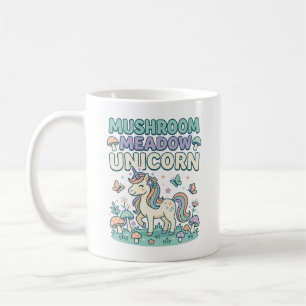 Taza De Café Camiseta Unicornio Hongo Pradera Unicornio De Moda
