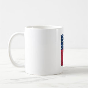 Taza De Café Camiseta vectorial de bandera americana desgastada