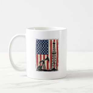 Taza De Café Camiseta vectorial de bandera americana vintage de