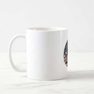 Taza De Café Camiseta Vectorial de Círculo de Bandera Americana