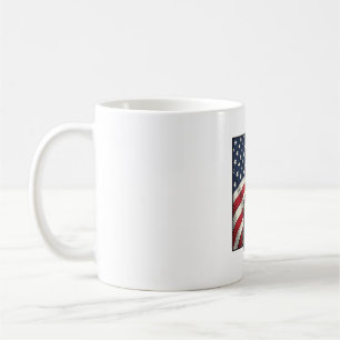 Taza De Café Camiseta vectorial de guitarra vintage con bandera