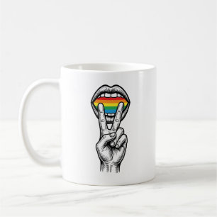 Taza De Café Camiseta Vectorial de Orgullo de Mano de Paz Arcoí