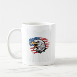 Taza De Café Camiseta Vectorial Patriótica de Bandera de Águila