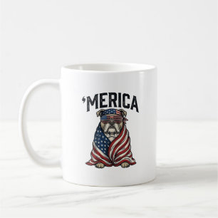 Taza De Café Camiseta vectorial vintage 'Merica de Bulldog patr