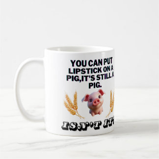 Taza De Café Camiseta verde básica/Puedes poner lápiz labial en